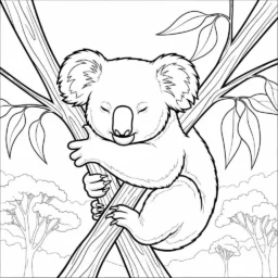 Desenho de Coala Realista para Colorir