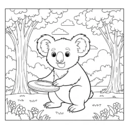 Desenho de Coala no Parque para Colorir