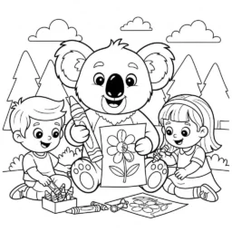 Desenho de Coala para Crianças para Colorir