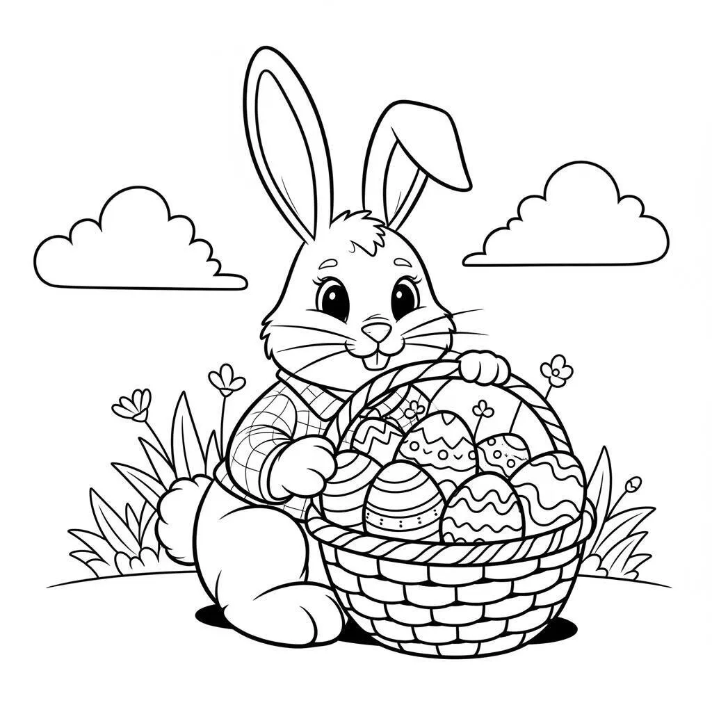Desenho de Coelho da Páscoa para Colorir