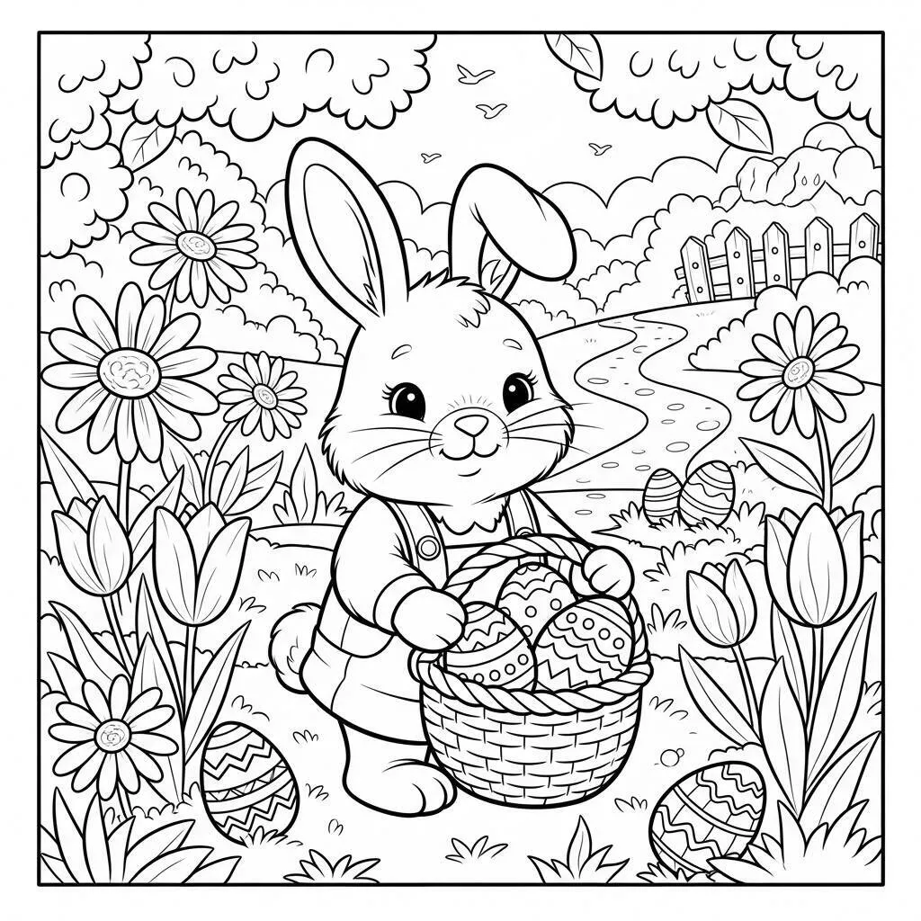 Desenho-de-Coelho-para-Colorir Conejo Página Para Colorear