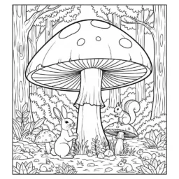 Desenho de Cogumelo Gigante para Colorir