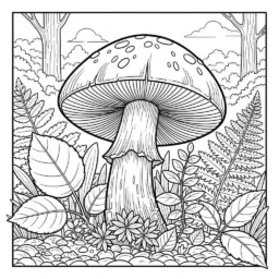 Desenho de Cogumelo Realista para Colorir