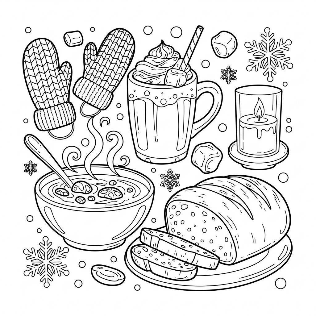 Winter Food Coloring Page