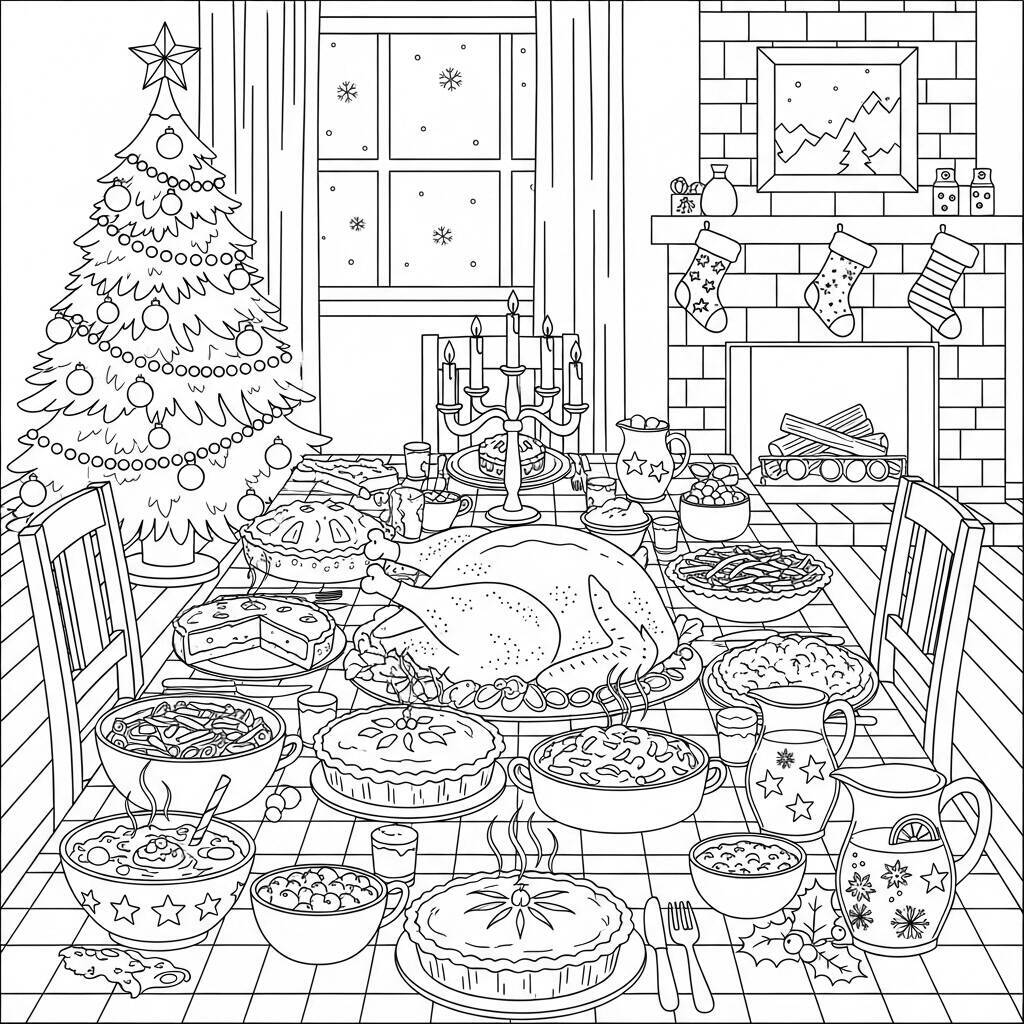 Christmas Food Coloring Page