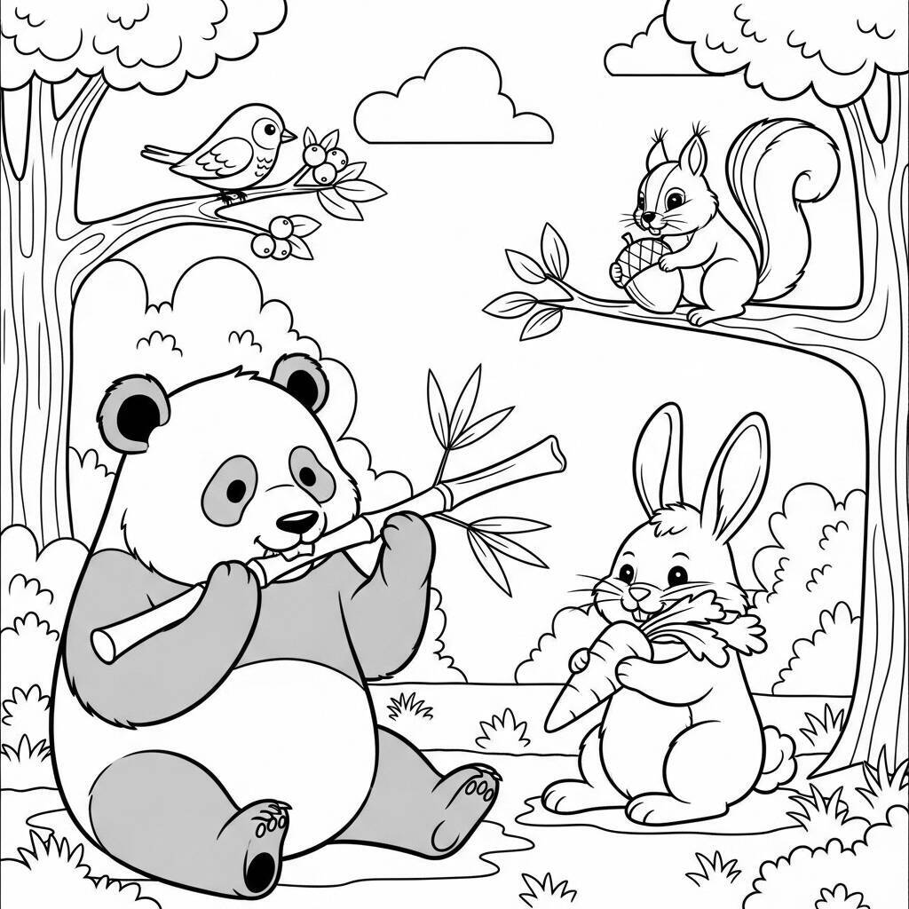 Food Coloring Page with Animals