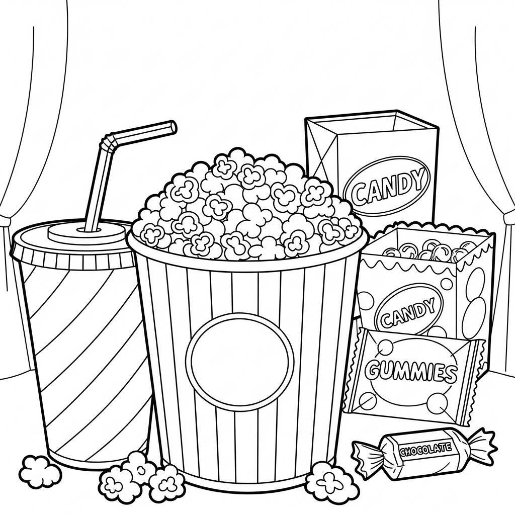 Cinema Food Coloring Page