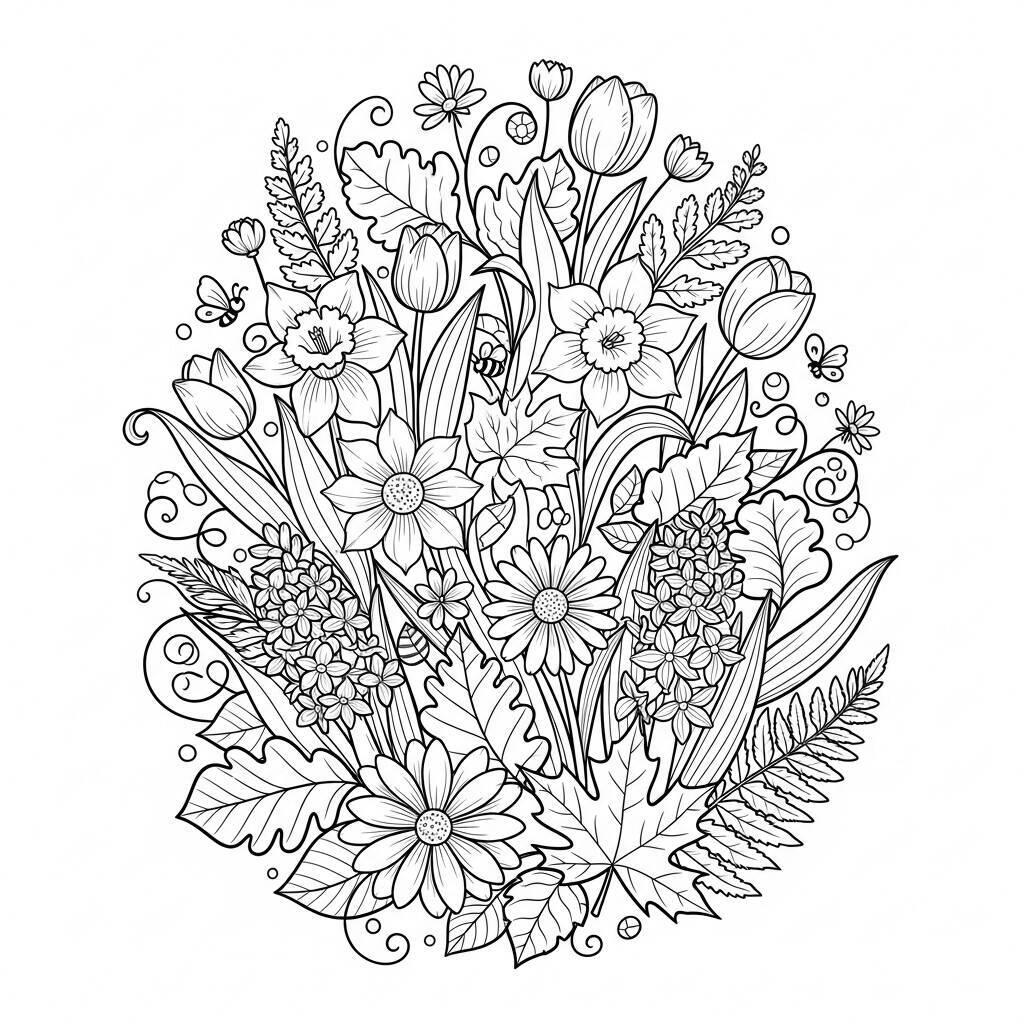 Desenho de Cores da Primavera para Colorir