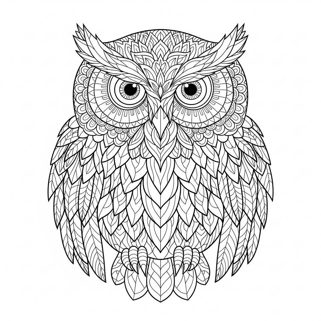 Desenho de Coruja Mandala para Colorir