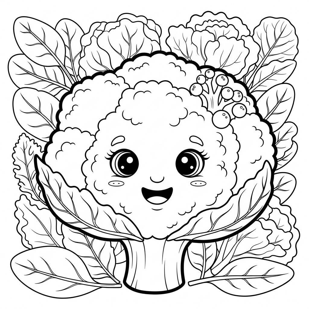 Desenho de Couve-flor para Colorir