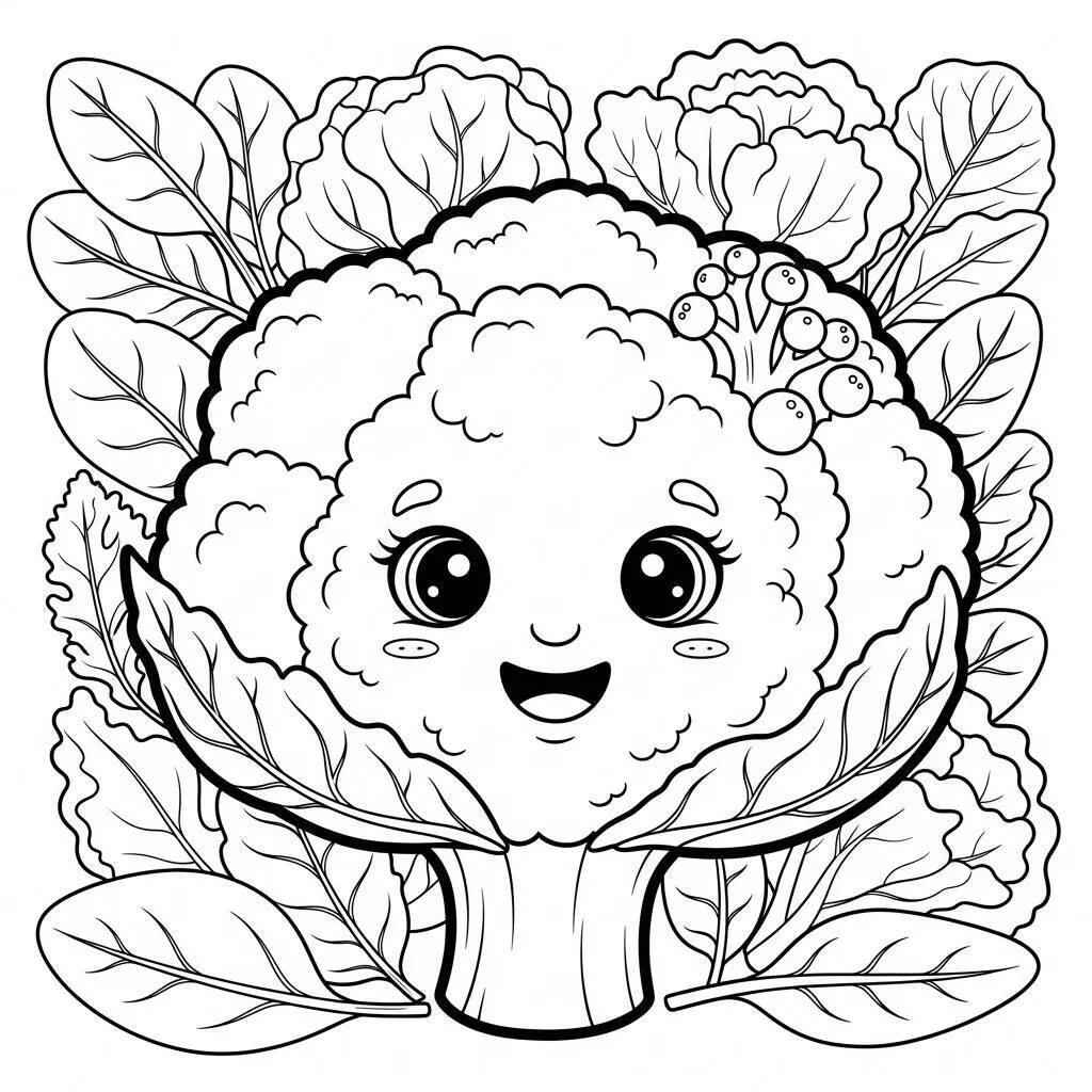 Desenho de Couve-flor para Colorir