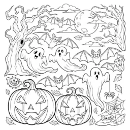 Desenho de Criaturas do Halloween para Colorir
