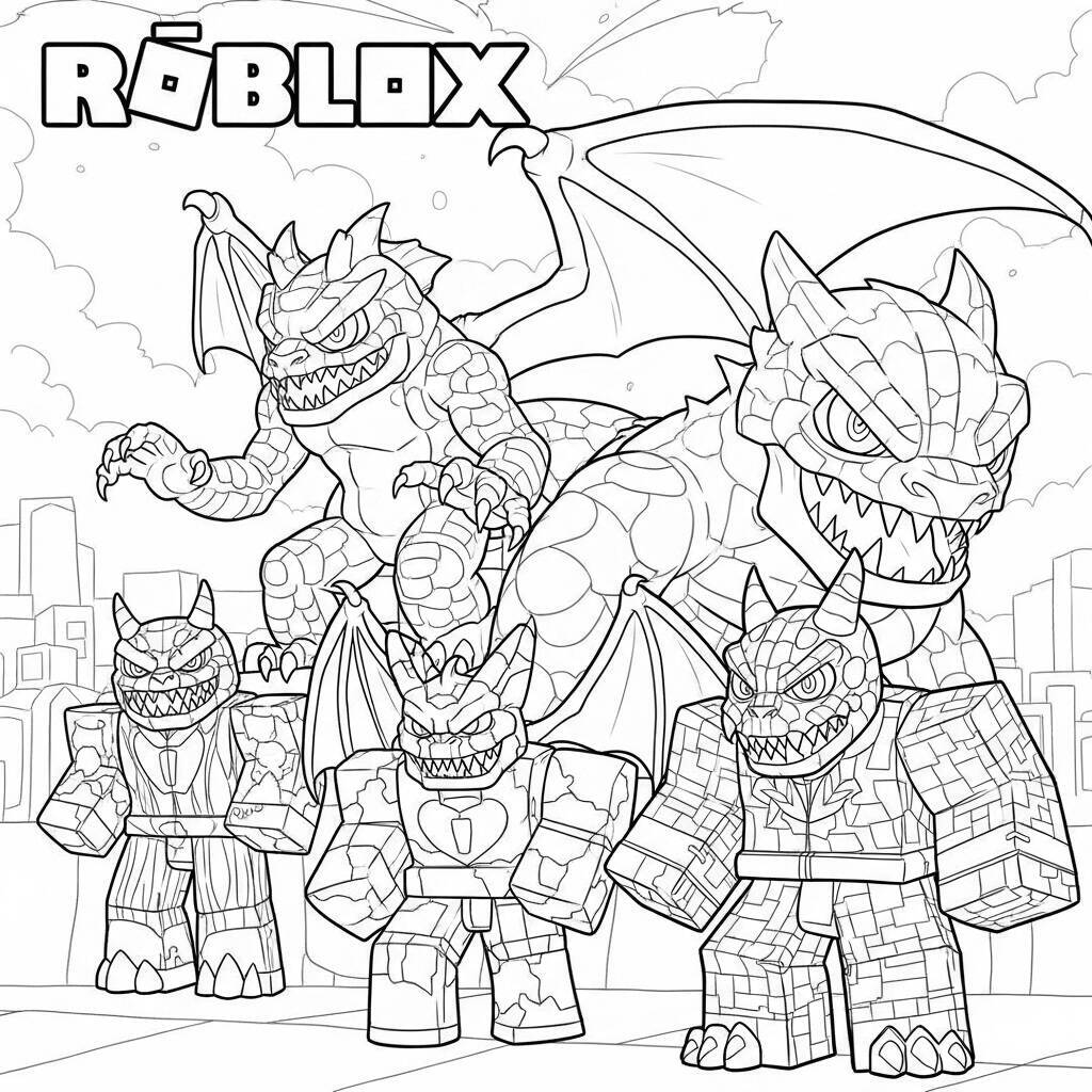 Desenho de Criaturas do Roblox para Colorir