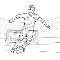 Desenho de Cristiano Ronaldo em Estilo Cartoon para Colorir
