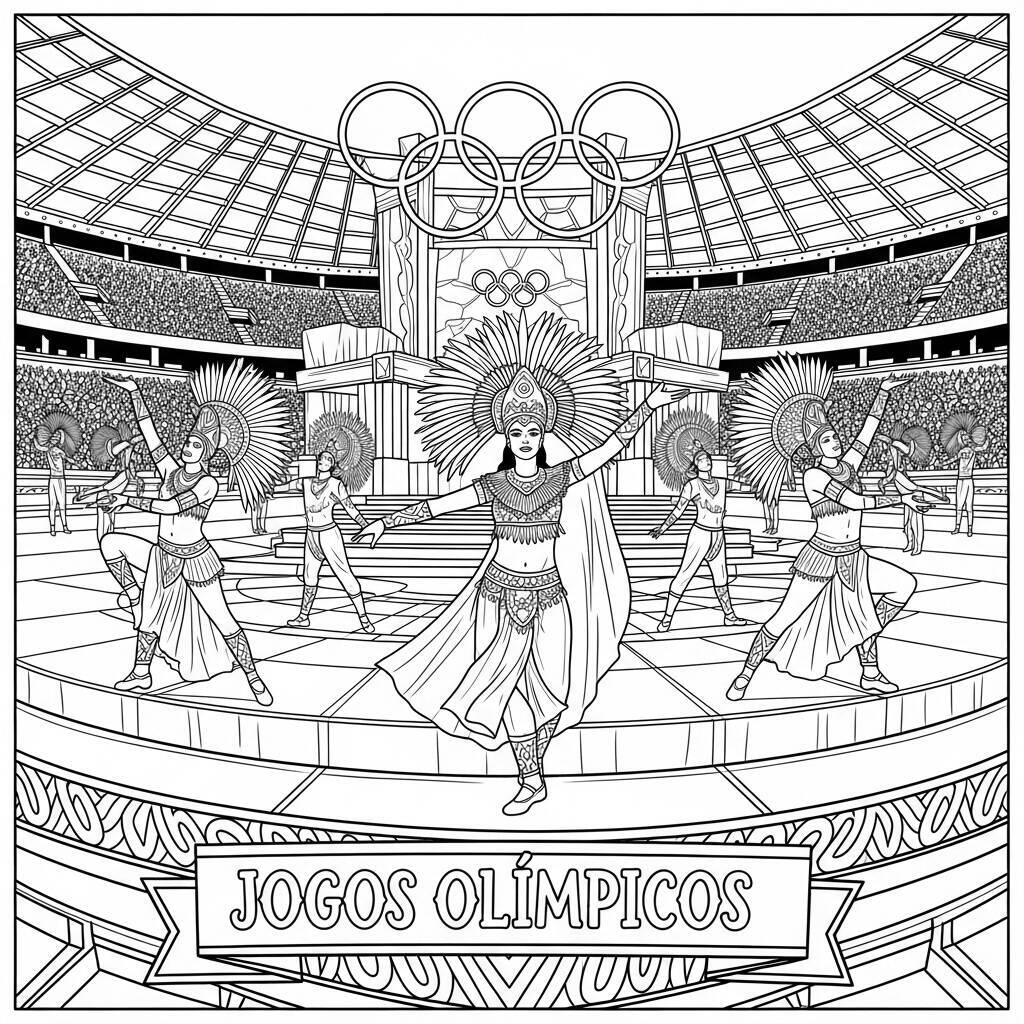 Desenho de Dança para Colorir