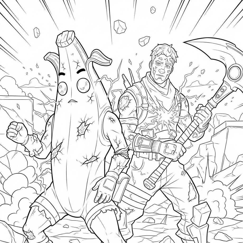 Desenho de Danos Fortnite para Colorir
