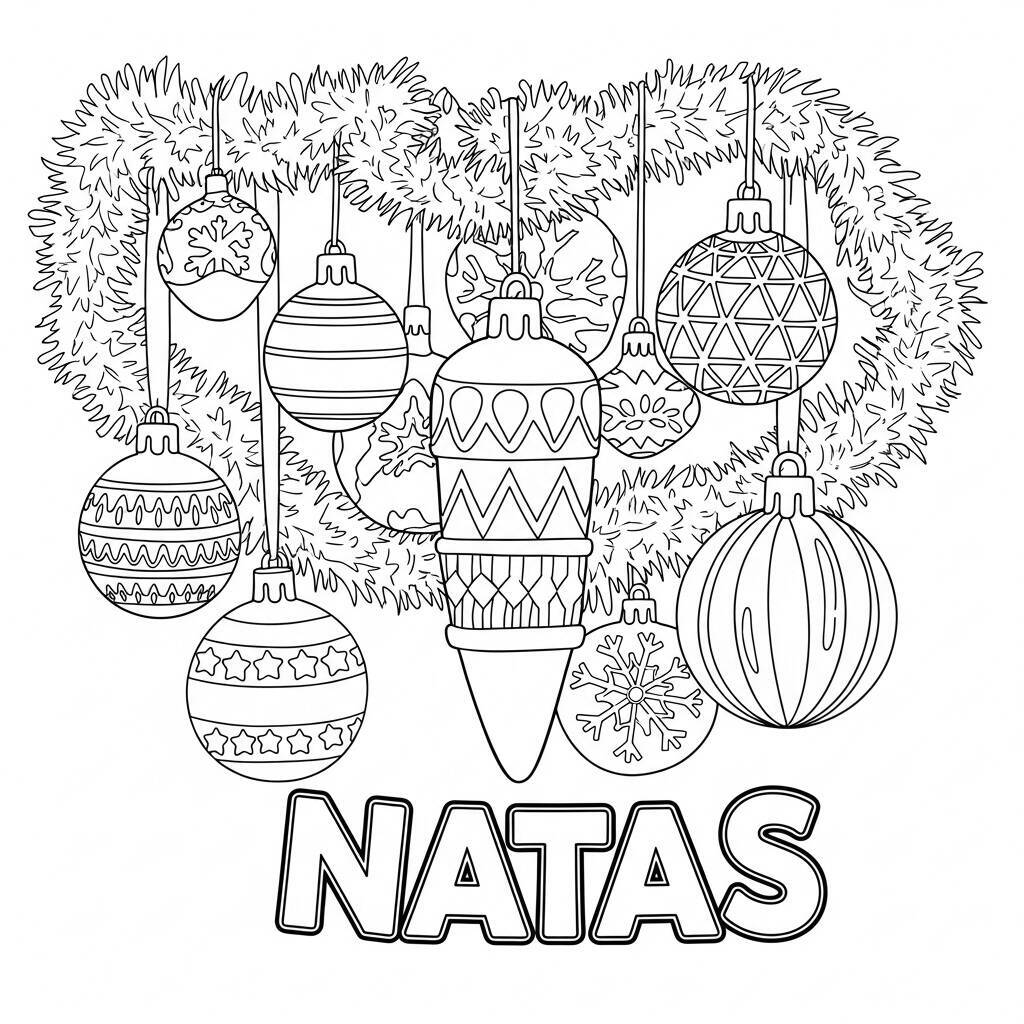 Coloriage de décorations de Noël