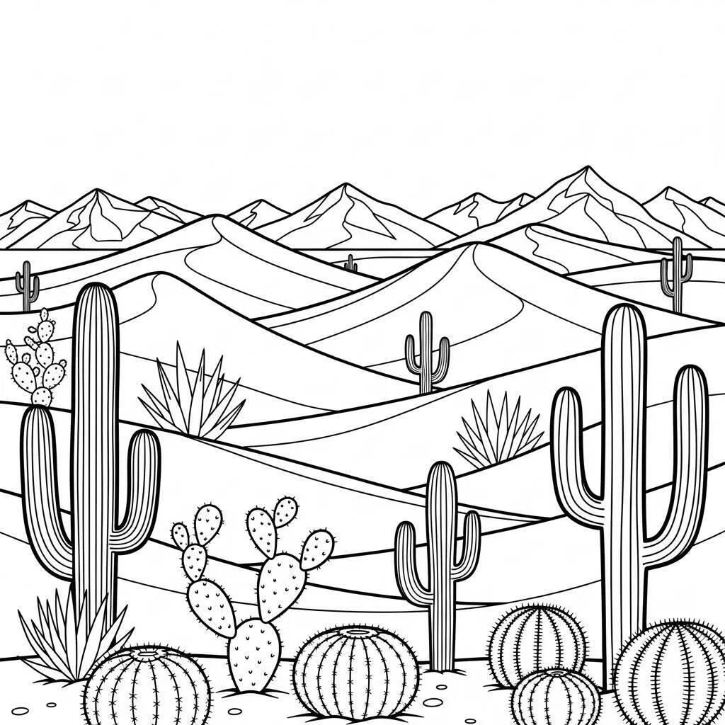 Desenho de Deserto para Colorir