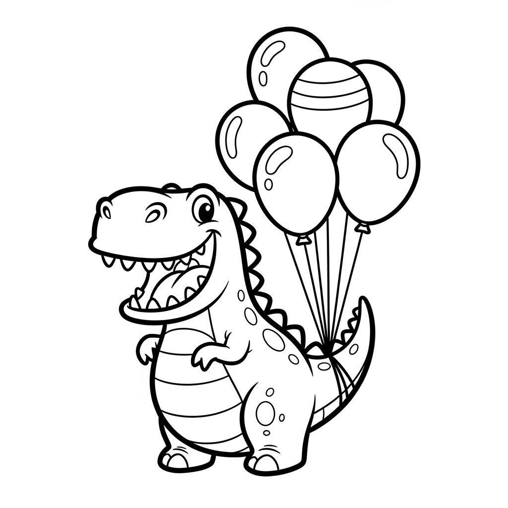 Desenho de Dinossauro Engraçado para Colorir