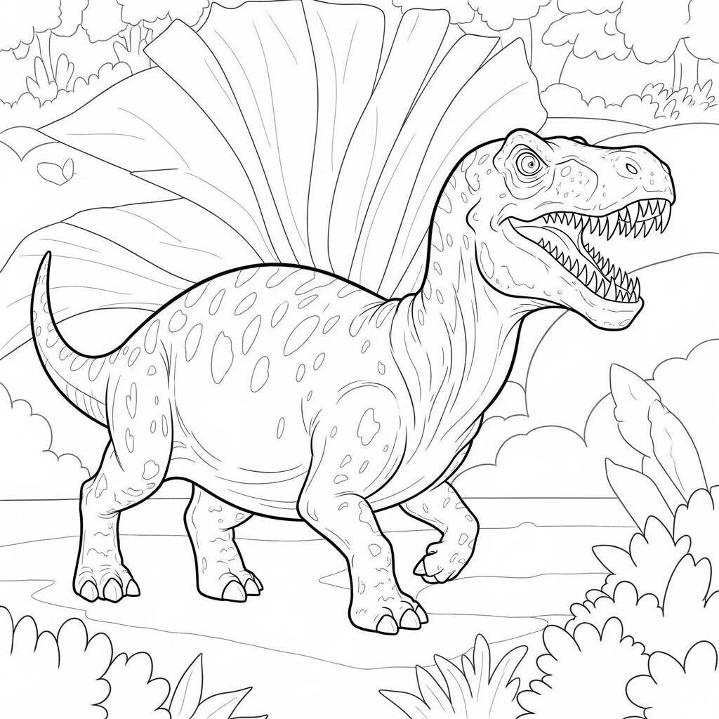 Desenho de Dinossauro Feroz para Colorir