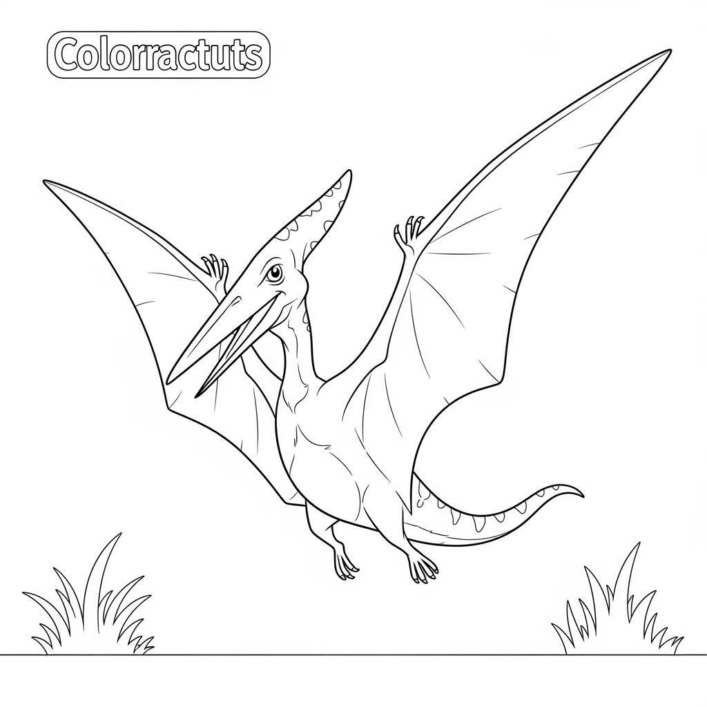 Desenho de Dinossauro Pterodáctilo para Colorir