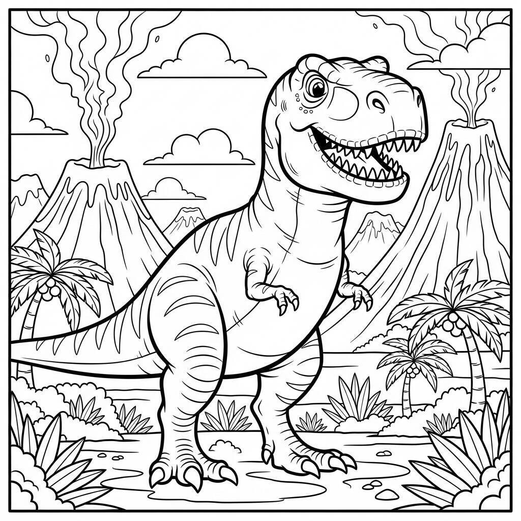 Coloriage dinosaure T-Rex