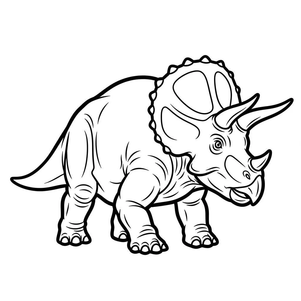 Desenho de Dinossauro Tricerátopo para Colorir