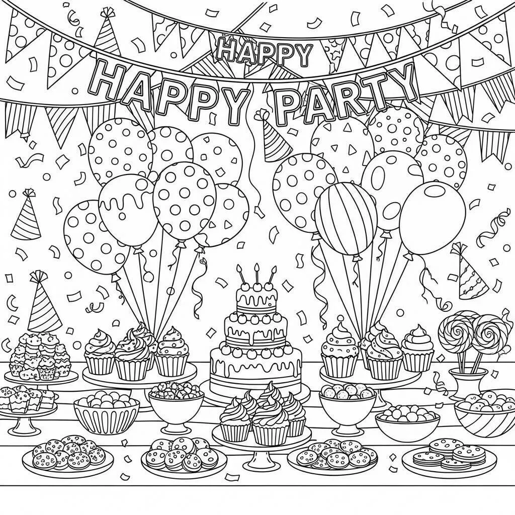 Desenho-de-Doces-de-Festa-para-Colorir Desenho de Doces de Festa para Colorir