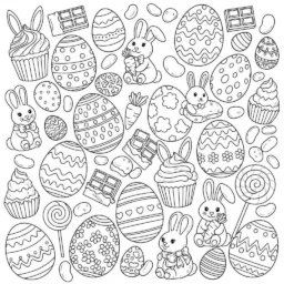 Desenho de Doces de Páscoa para Colorir