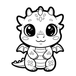 Desenho de Dragão Kawaii para Colorir