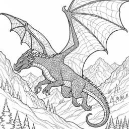Desenho de Dragão Realista para Colorir