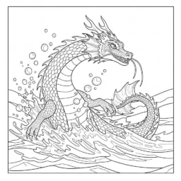 Desenho de Dragão de Água para Colorir