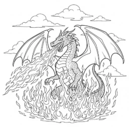 Desenho de Dragão de Fogo para Colorir