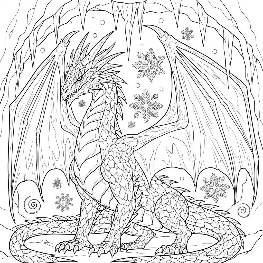 Desenho de Dragão de Gelo para Colorir