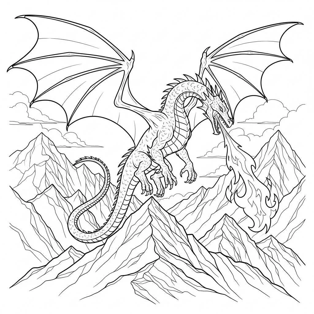 Desenho-de-Dragao-para-Colorir Desenho de Dragão para Colorir