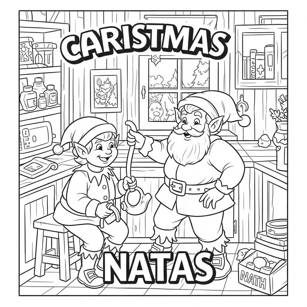 Coloriage des lutins de Noël