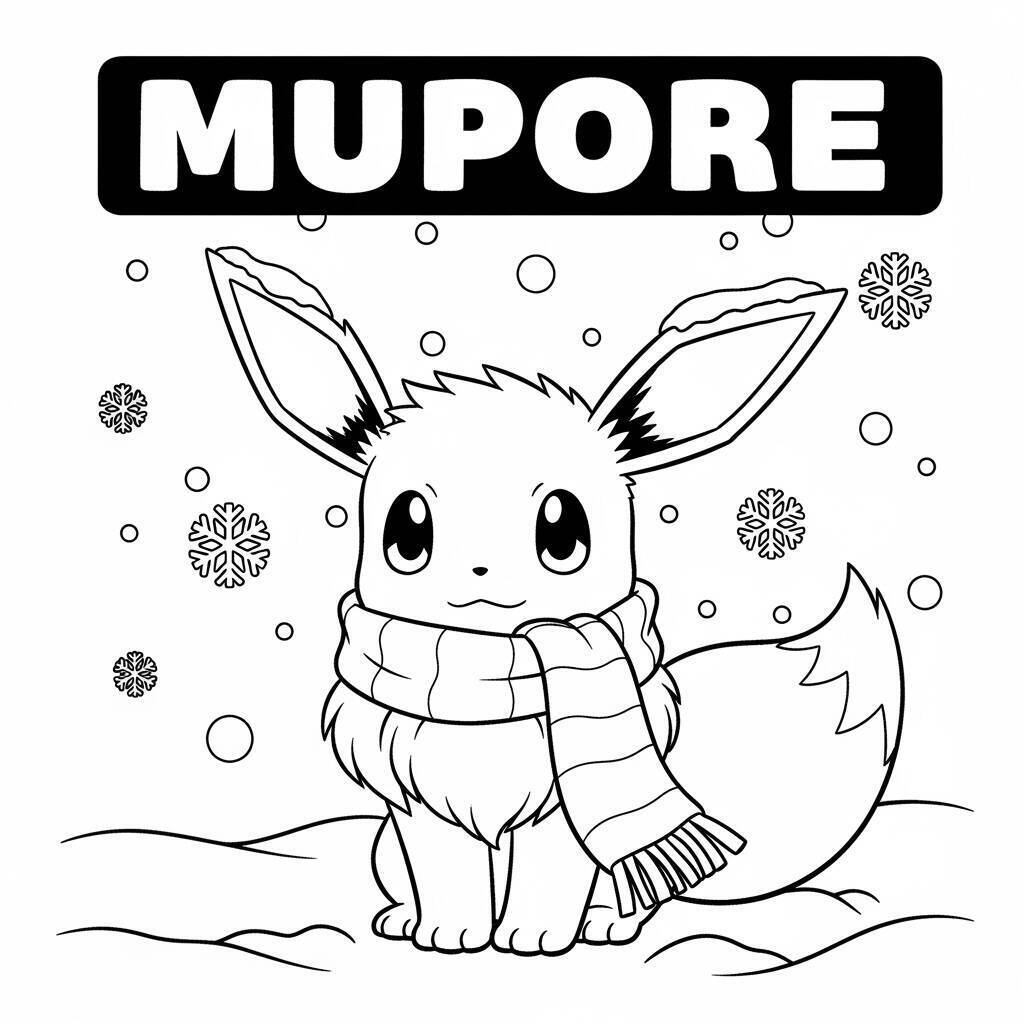 Eevee in inverno da colorare
