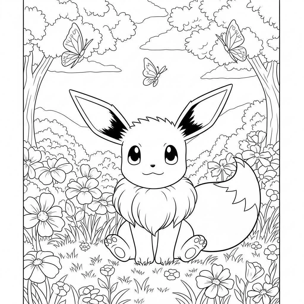 Desenho-de-Eevee-para-Colorir-1 Desenho de Eevee para Colorir