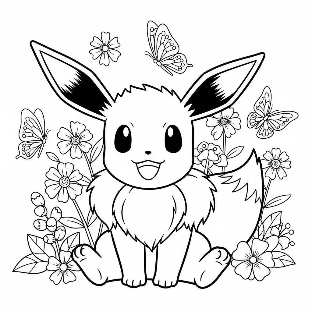 Pagina da colorare di Eevee