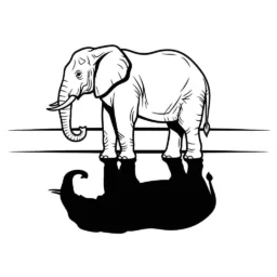 Desenho de Elefante e sua Sombra para Colorir