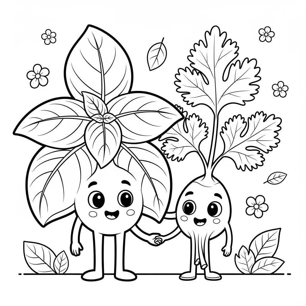 Desenho-de-Ervas-para-Colorir Desenho de Ervas para Colorir