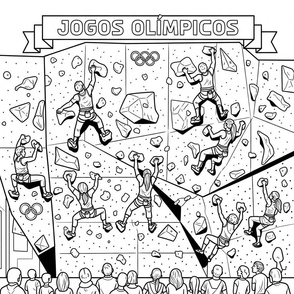 Desenho de Escalada para Colorir