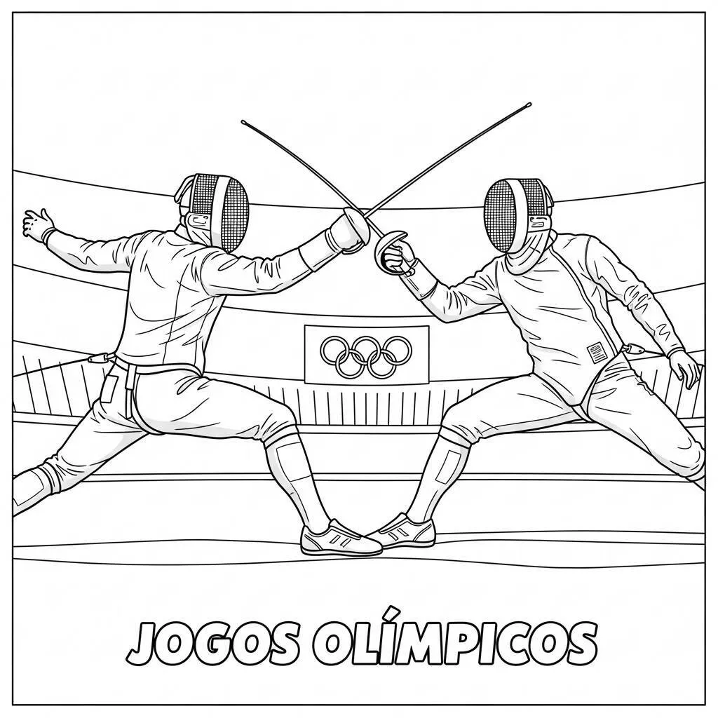 Desenho de Esgrima para Colorir