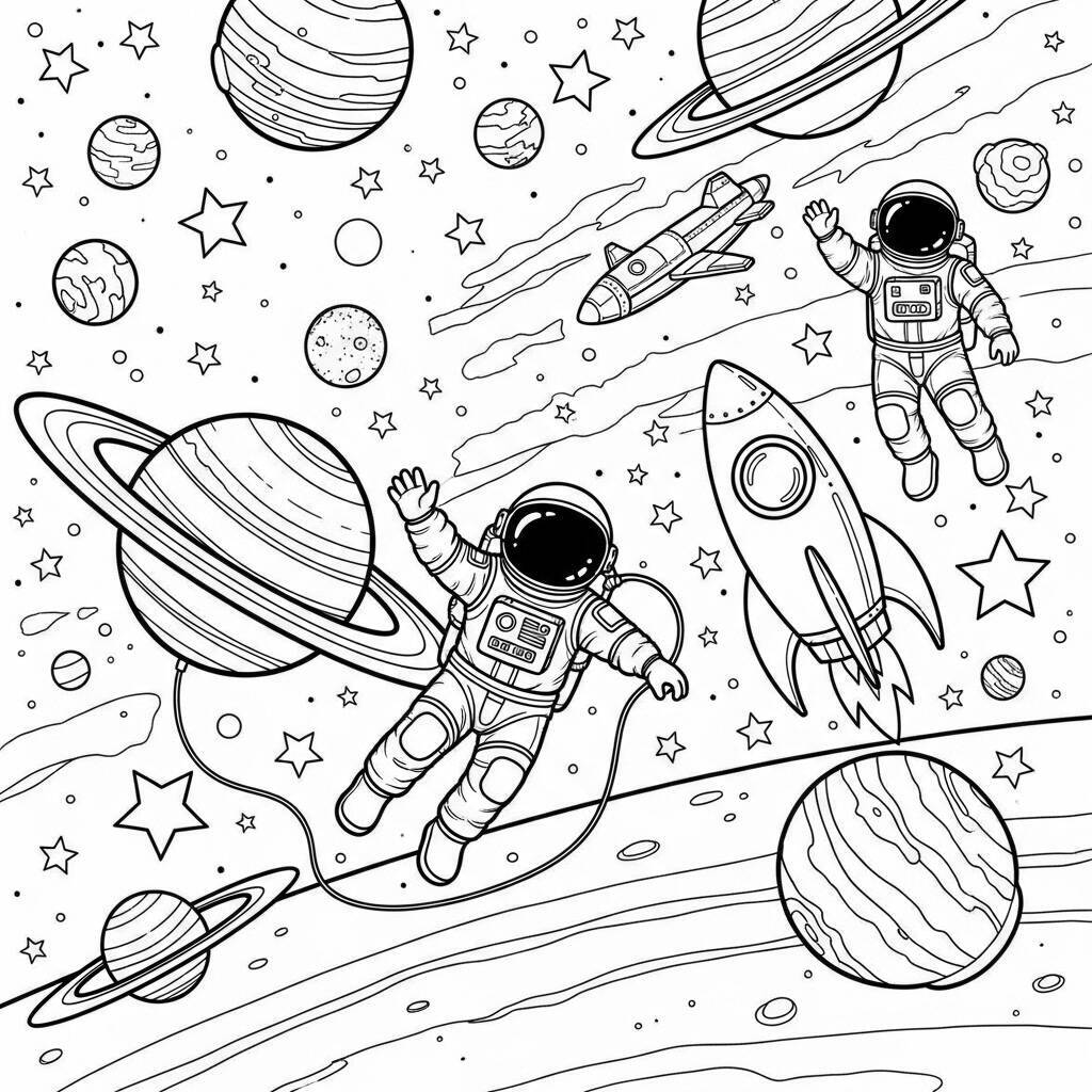 Space Coloring Page