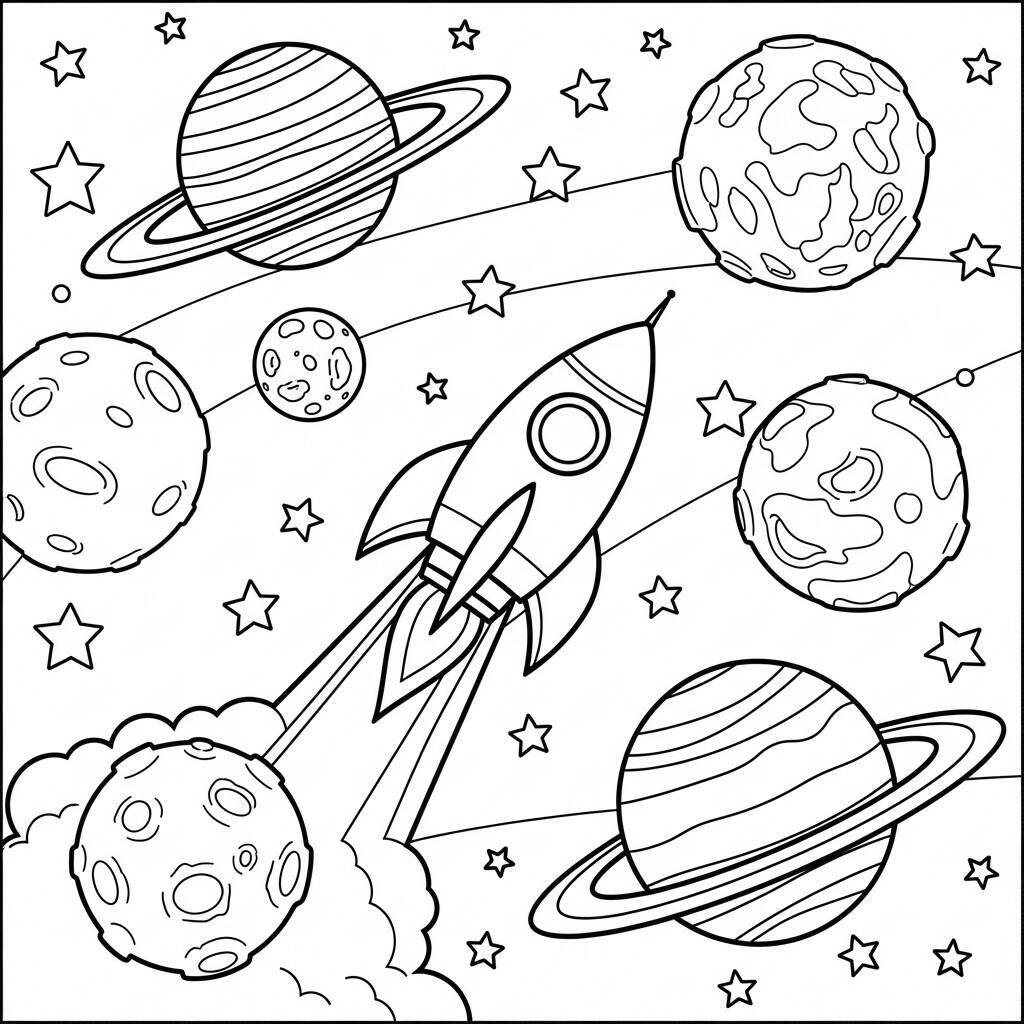Desenho de Espaço para Colorir
