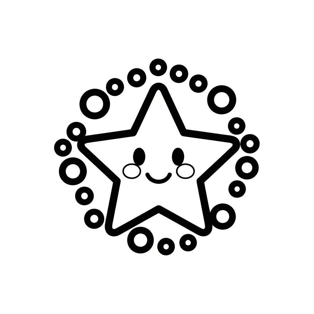 Desenho de Estrela Brilhante para Colorir