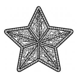 Desenho de Estrela com Lantejoulas para Colorir