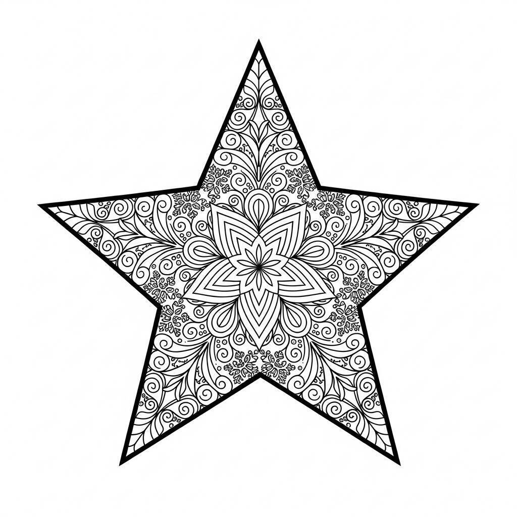 Coloriage étoile de Noël