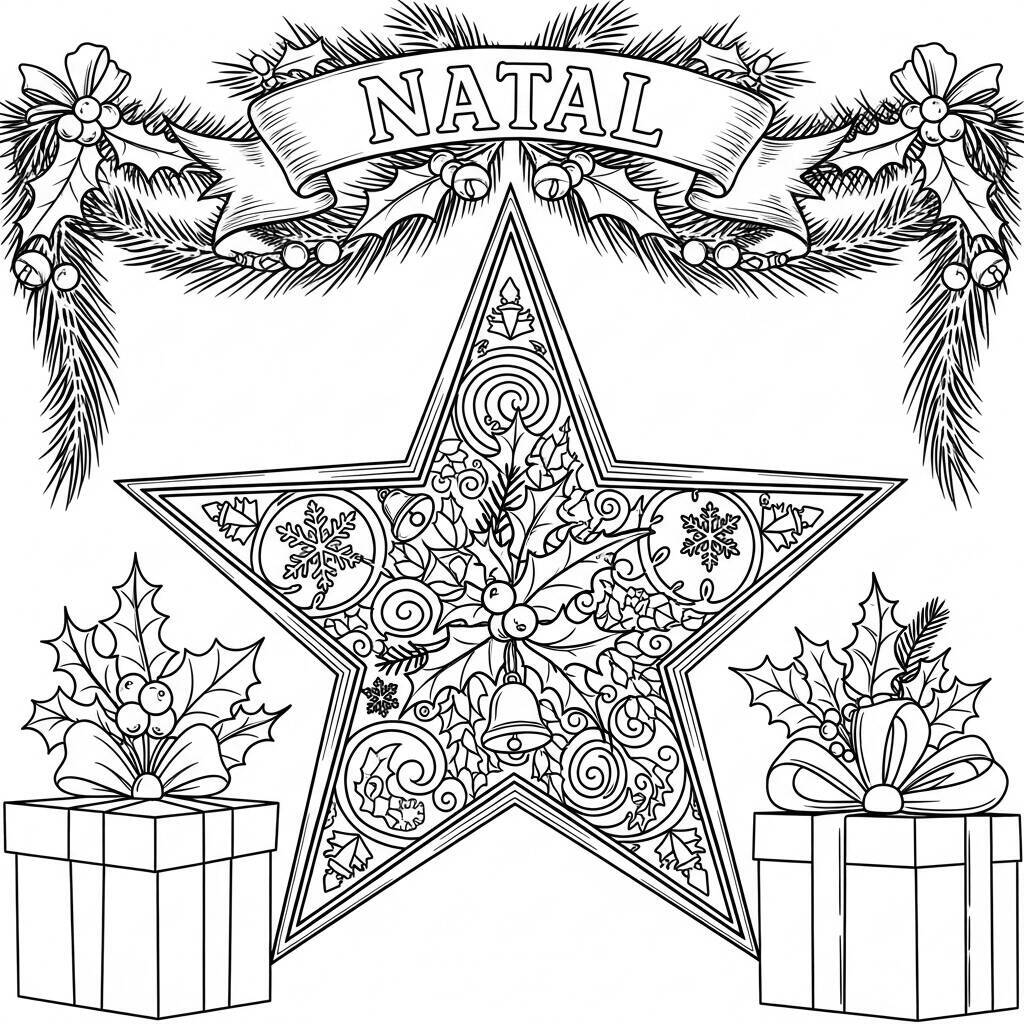Coloriage étoile de Noël