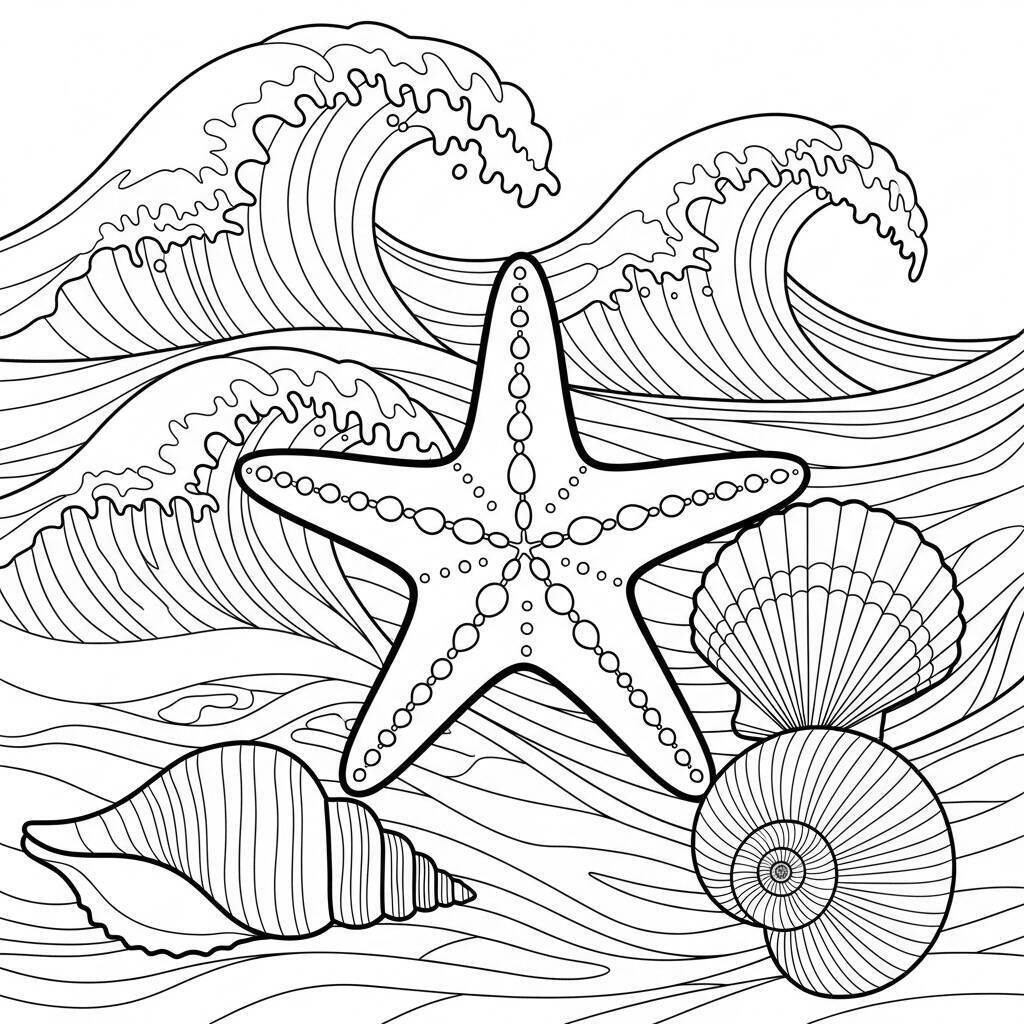 Desenho de Estrela do Mar para Colorir